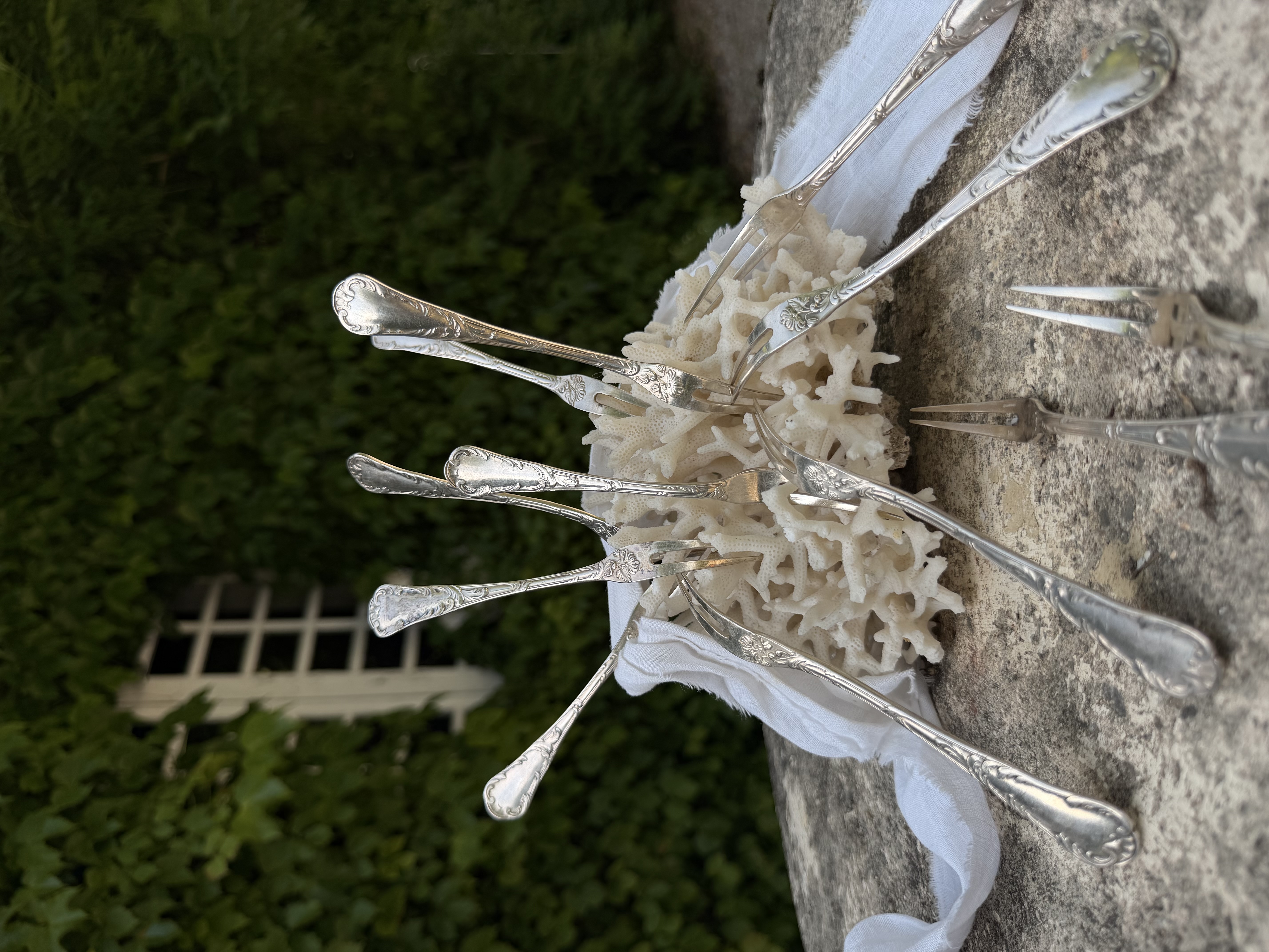 Antique French flatware showing Louis XV styling